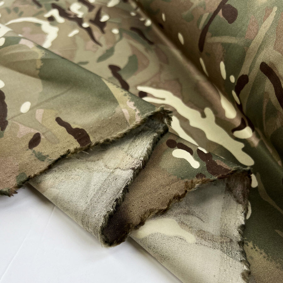 Blend In Camoflauge Green Brown Cotton Army Print Shirting Fabric Fold