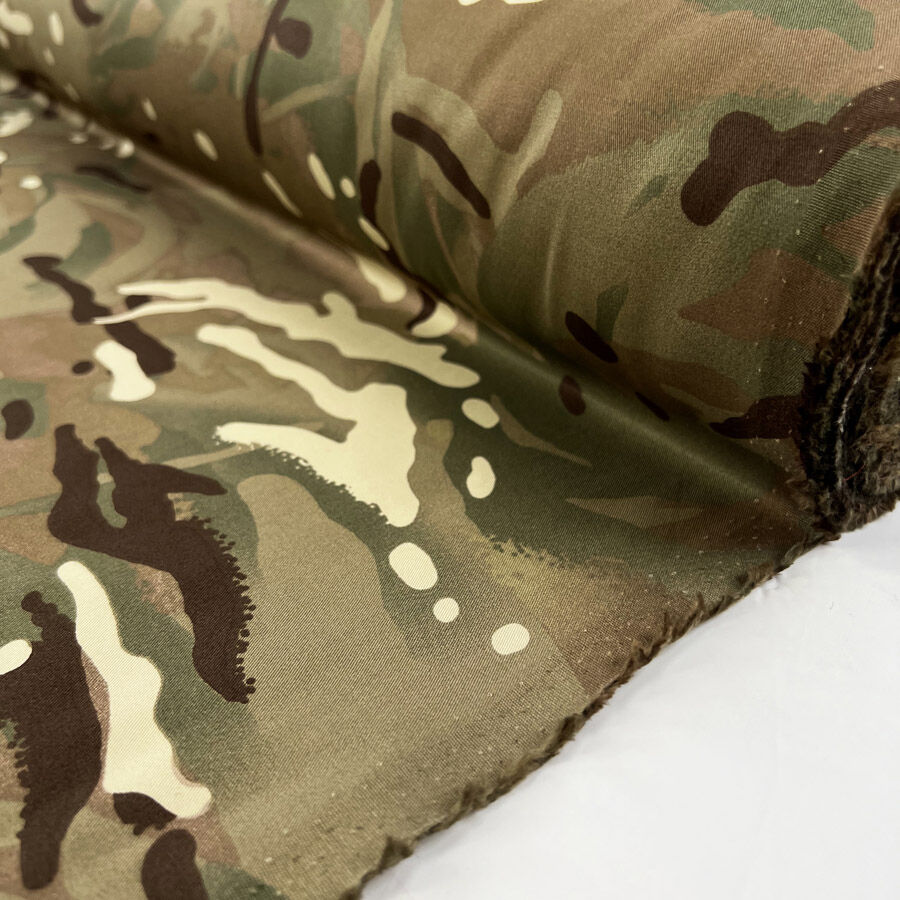 Blend In Camoflauge Green Brown Cotton Army Print Shirting Fabric Roll