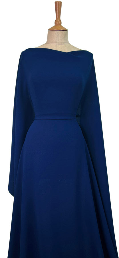 Blue Triple Crepe Polyester Dress Fabric Deep Royal Dress