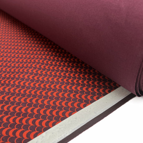 Bonded Cotton Auburn Moon Red Burgundy Water Resistant Abstract Coating Fabric Roll