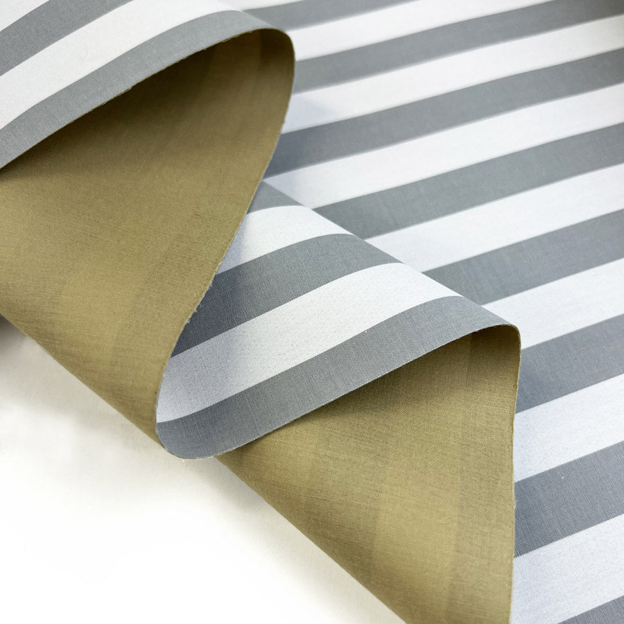 Bonded Cotton Grey White Stripe Water Resistant Uk Coating Fabric Fold