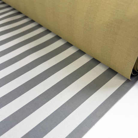 Bonded Cotton Grey White Stripe Water Resistant Uk Coating Fabric Roll