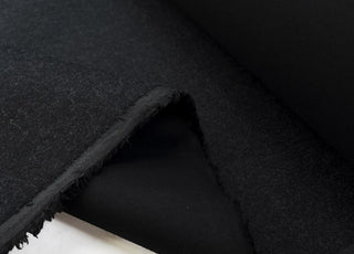 Bonded wool cotton black grey marl british water resistant coating fabric fold