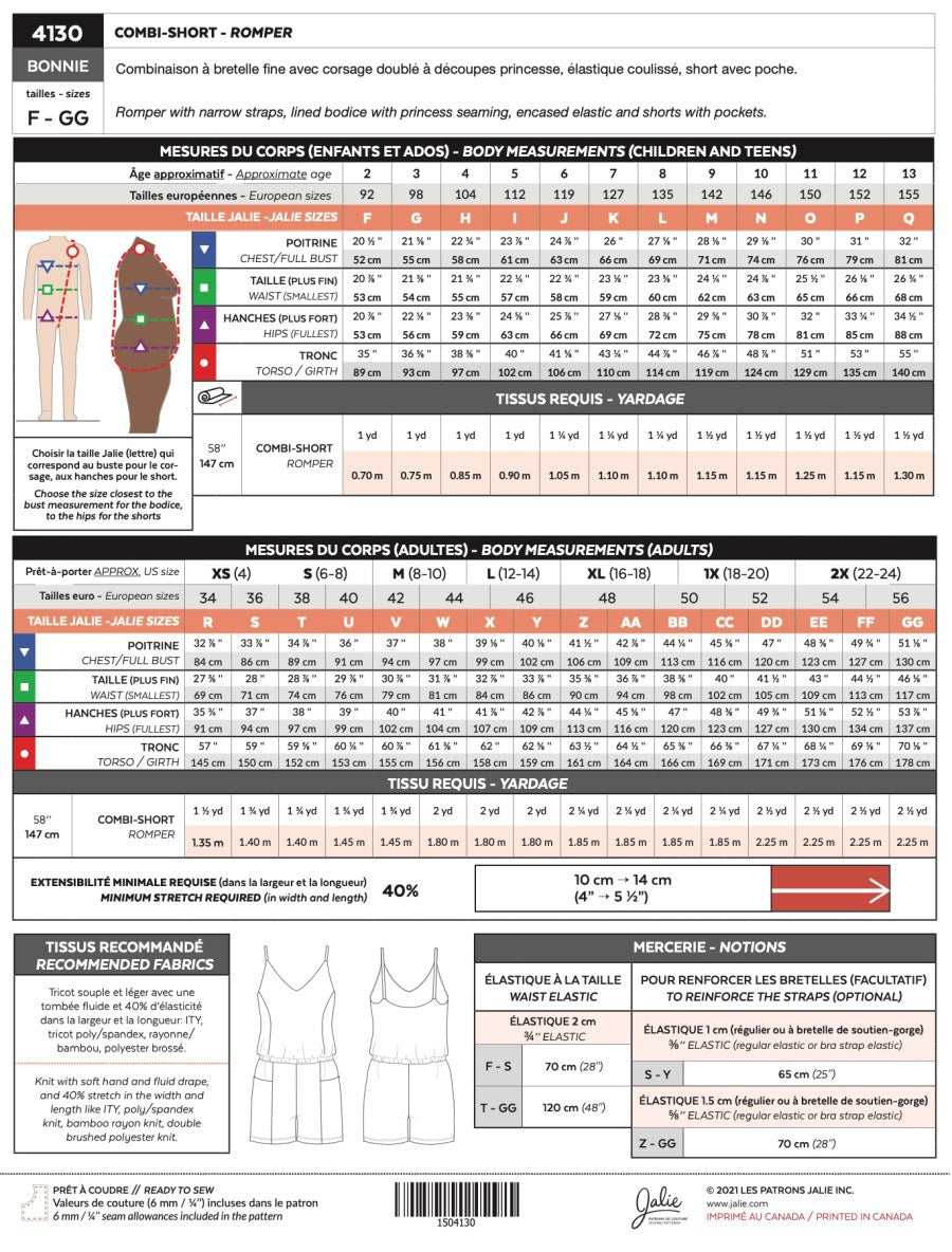 Jalie - Bonnie Romper Pattern