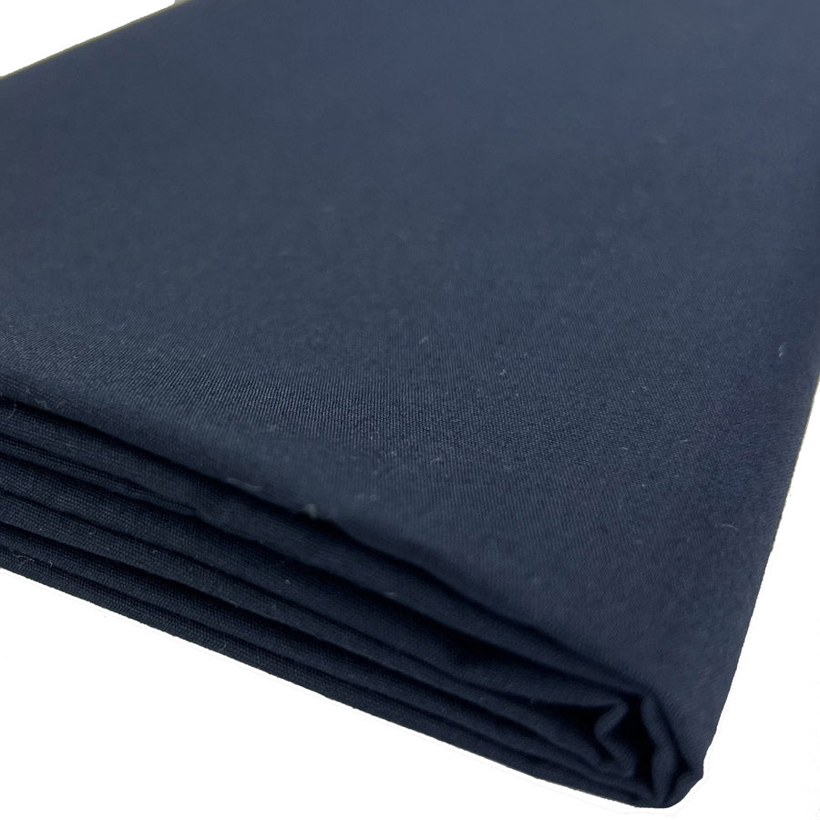 Boston - Plain Cotton Poplin - Dark Navy