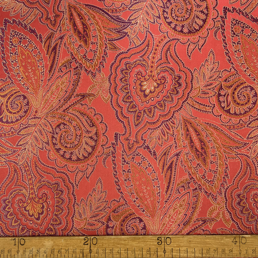 Brocade - Coral Paisley