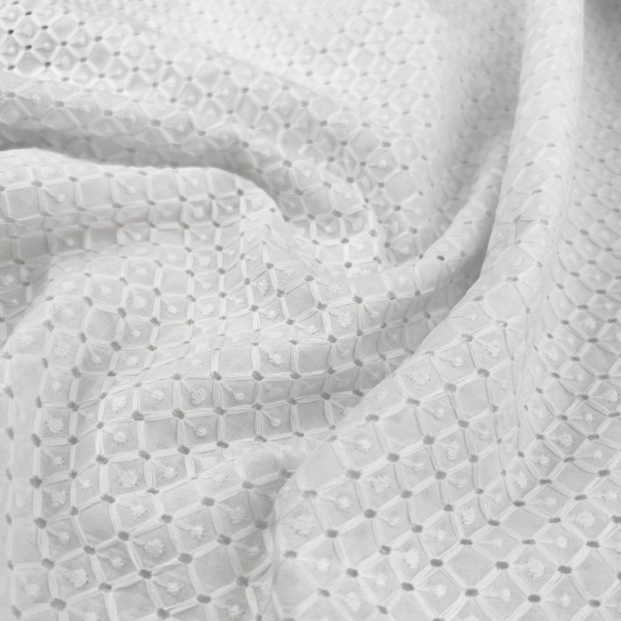 100% Cotton White Broderie Anglaise Dress Fabric | BA - Trinny – Croft Mill
