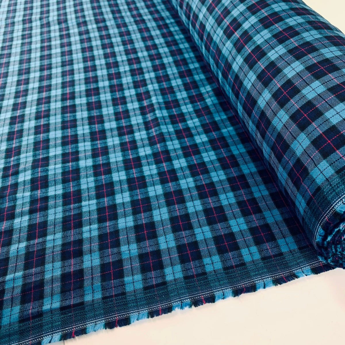 Brushed Tartan - Navy + Pink