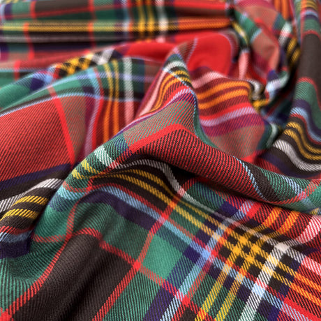 Brushed Cotton Check Red Green Soft Flannel Fabric