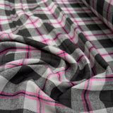 Brushed Cotton - Pink & Grey Check