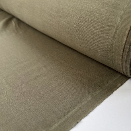 Brushed Twill Khaki Cotton Woven Fine Trouser Fabric Roll