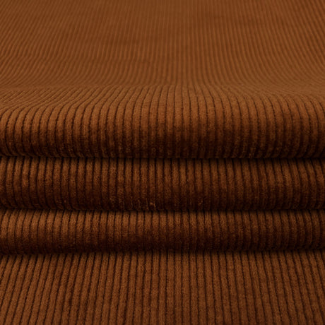 Bubble Wash Corduroy Burnt Orange 8 Wale Cotton Spandex Woven Heavyweight Trouser Fabric
