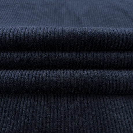 Bubble Wash Corduroy Navy 8 Wale Cotton Spandex Woven Heavyweight Trouser Fabric
