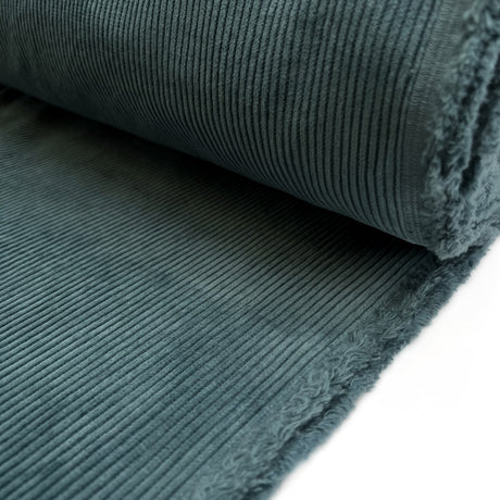 Bubble Wash Corduroy Sea Green 8 Wale Cotton Spandex Woven Heavyweight Trouser Fabric Bolt