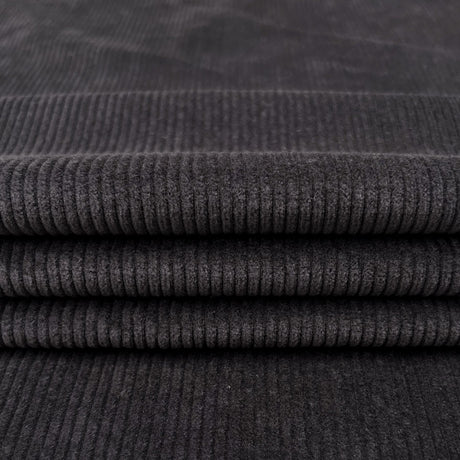Bubble Wash Corduroy Slate 8 Wale Cotton Spandex Woven Heavyweight Trouser Fabric
