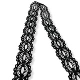 Button Hole Crochet Lace - Black