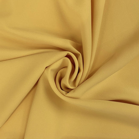 Candy Crepe Pale Mustard Polyester Dress Fabric Swirl