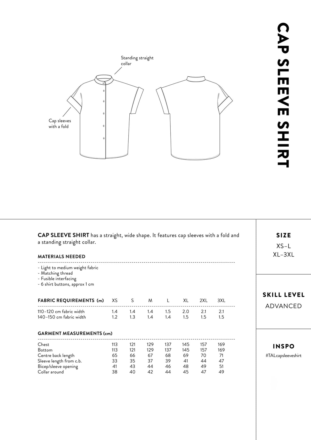 The Assembly Line - Cap Sleeve Shirt Pattern
