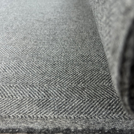 Capolavora Grey Herringbone Wool Suiting Fabric Roll