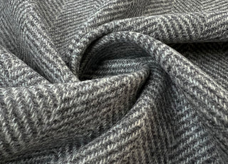 Capolavora Grey Herringbone Wool Suiting Fabric Twist
