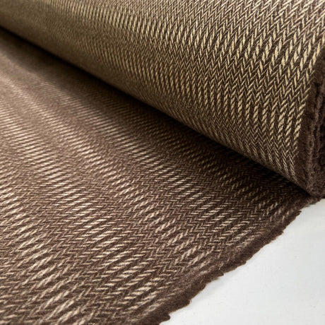 Cappotto wool brown abstract woven italian coating fabric roll