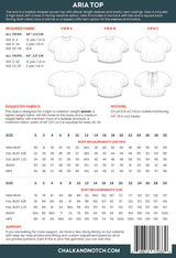 Chalk & Notch - Aria Top Sewing Pattern