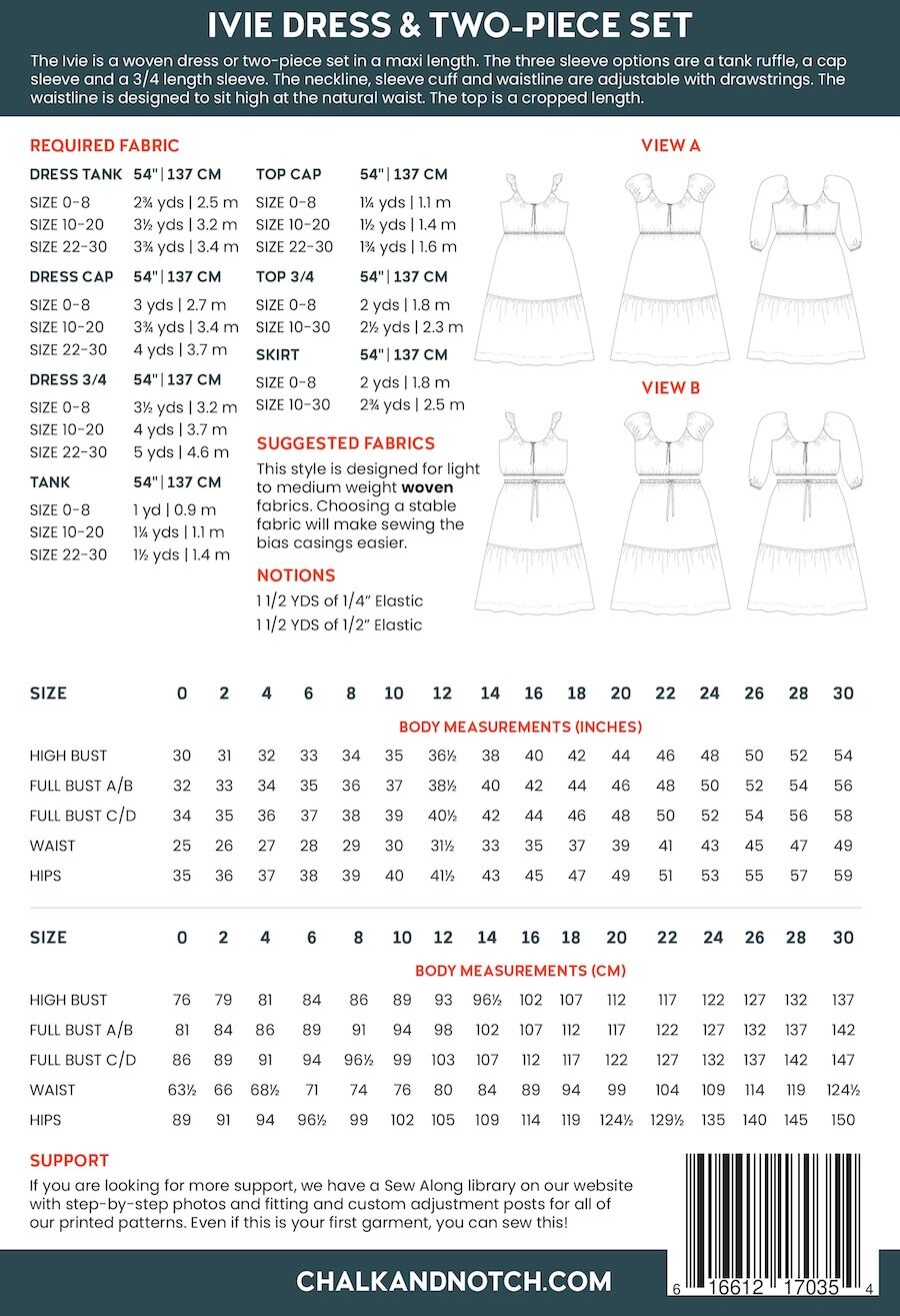 Chalk & Notch - Ivie Dress Pattern