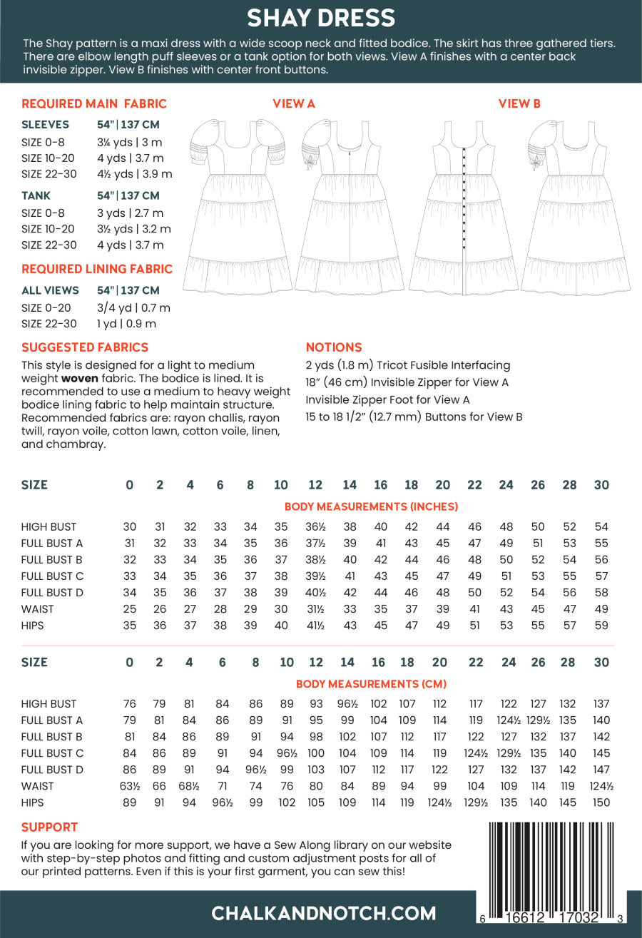 Chalk & Notch - Shay Dress Pattern
