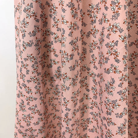 Challis Sacha Pink Soft Viscose Dress Fabric Mint Floral Drape