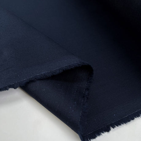Charles Navy Cotton Elastane Stretch Suiting Trouser Fabric Fold