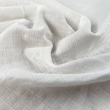 Checked Flat Double Gauze - White