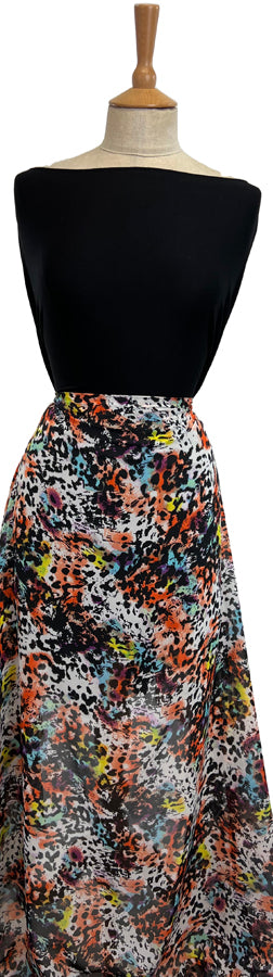 Chiffon Trixie Polyester Abstract Multicoloured Printed Dress Fabric Mannequin