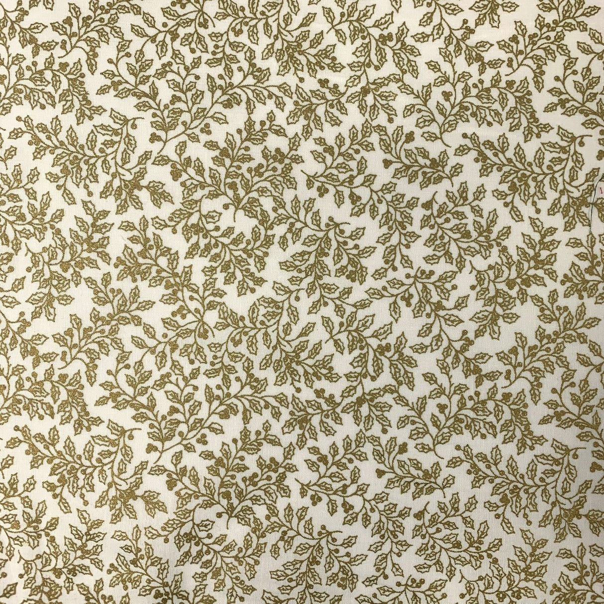 Christmas Cotton - Holly - Ivory
