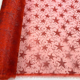 Christmas Organza - Glitter Stars - Red
