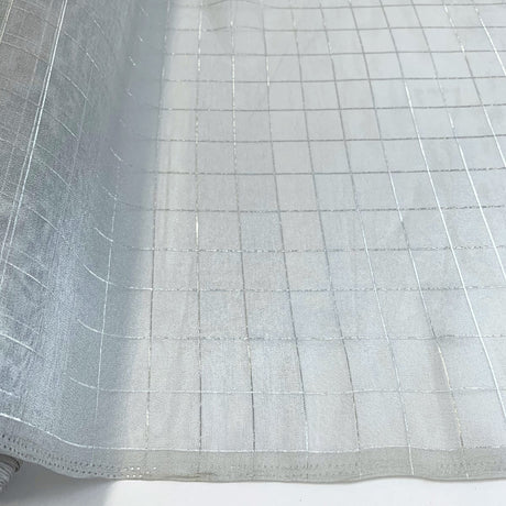 Christmas Organza Silver Check Fine Shining Check Silver Organza Fabric Fabric Photo Custom
