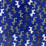 Christmas Poly/Cotton - Scotty Dog - Royal Blue