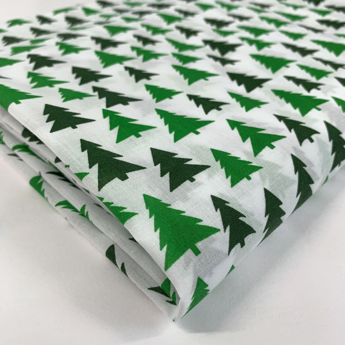 Christmas Poly/Cotton - Green Trees