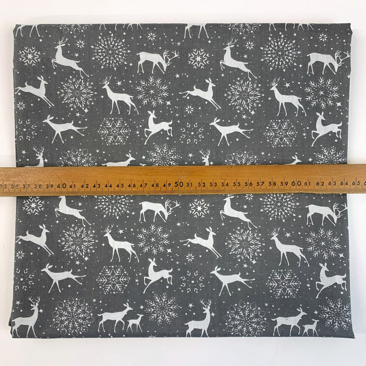 Christmas Poly/Cotton - Dear Deer - Silver