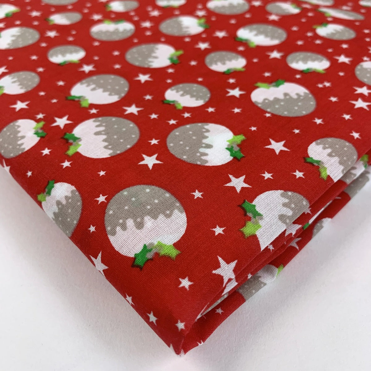 Christmas Poly/Cotton - Little Puds - Red