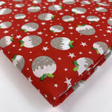 Christmas Poly/Cotton - Little Puds - Red
