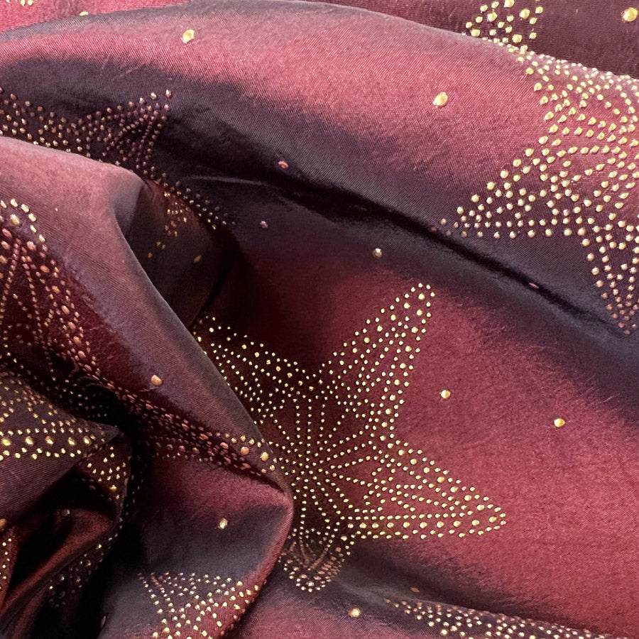 Taffeta - Star Studded Red