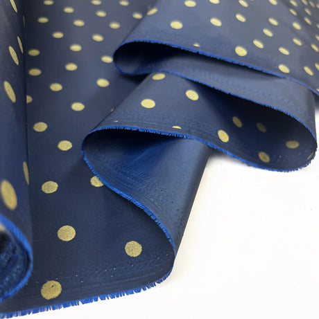Christmas Craft Fabric Polyester Taffeta Blue Spot Roll