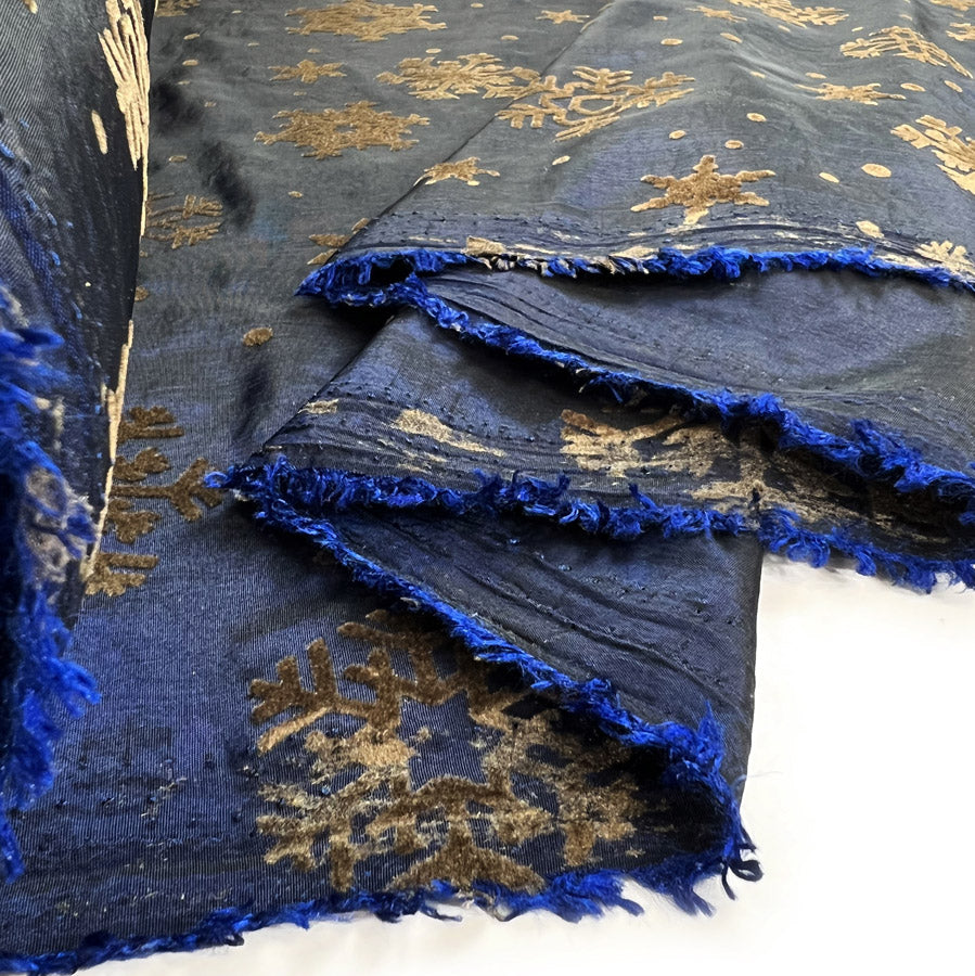 Taffeta - Flocked Flakes Blue