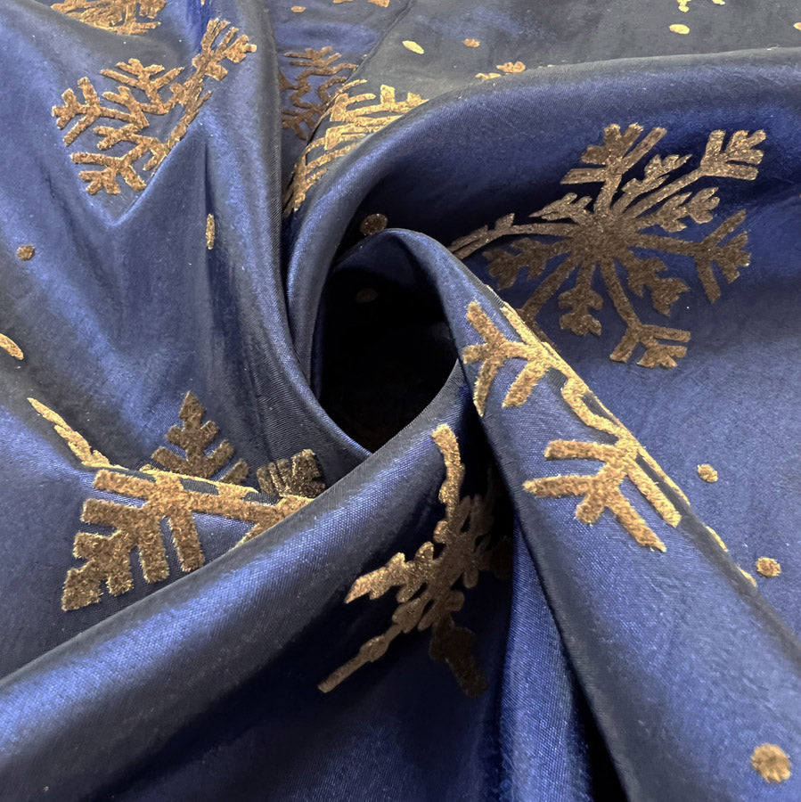 Taffeta - Flocked Flakes Blue