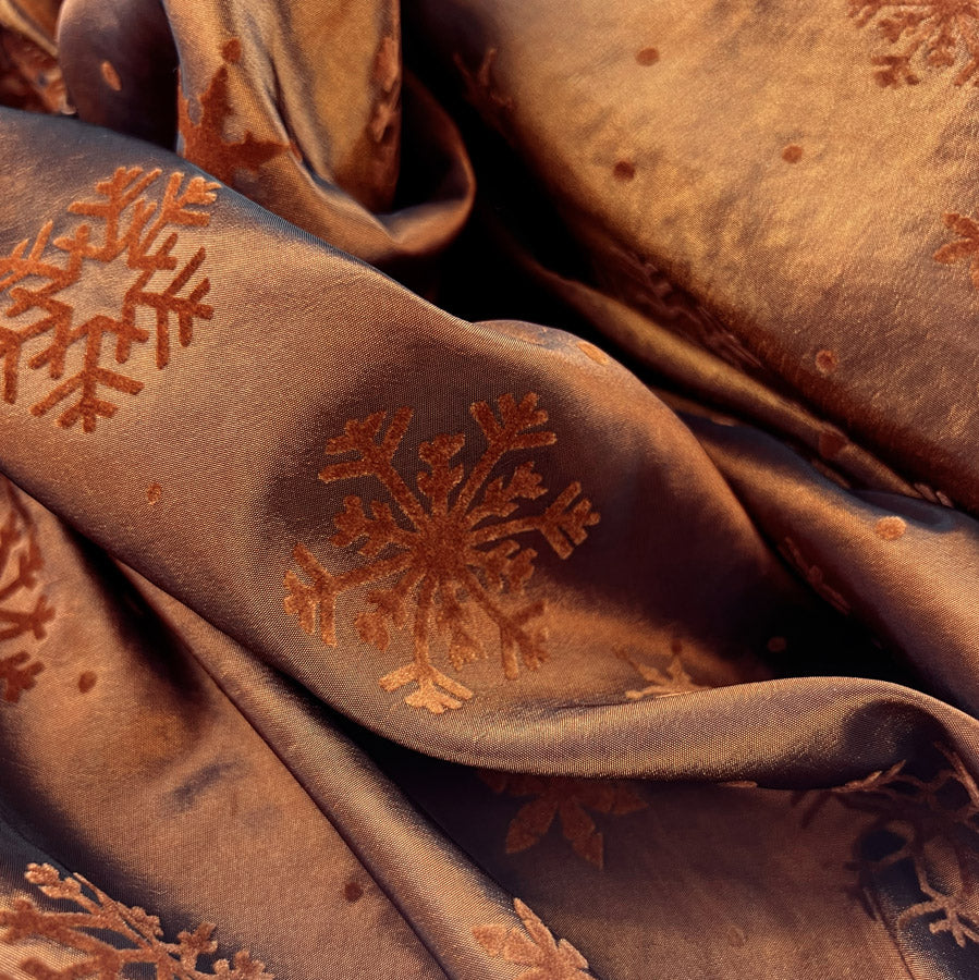 Remnant - Taffeta - Flocked Flakes Orange (1.3m)