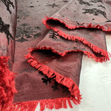 Taffeta - Flocked Flakes Red