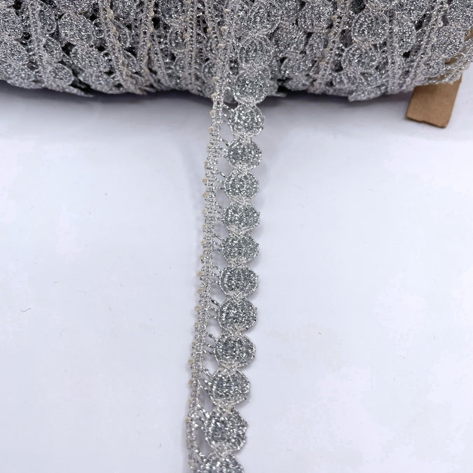 Silver Lurex Trim - Circle (12mm)
