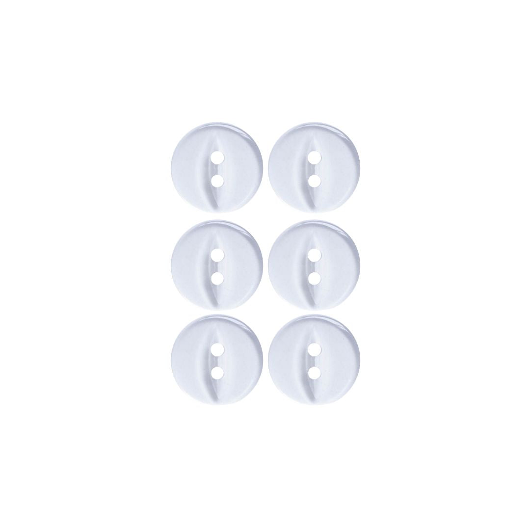 Pack of 6 Clear Polyester Fisheye Buttons (14mm)