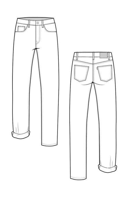 Closet Core Patterns Morgan Jeans Pattern Sketch
