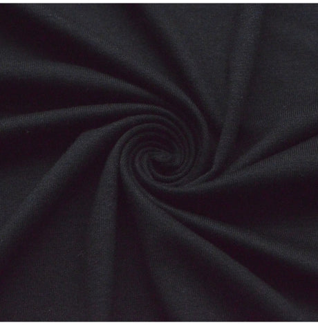 Cloud Black Cotton Jersey Black Dress Fabric Cud